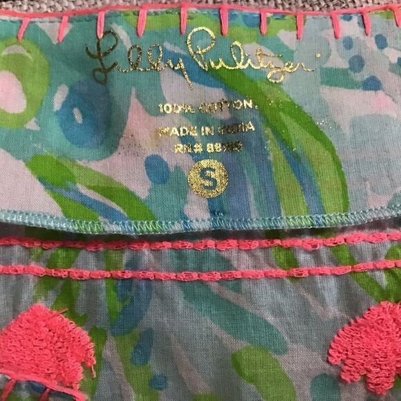 Lilly Pulitzer Cotton Embroidered Under the Sea Short Sleeve Blouse - Picture 10 of 11